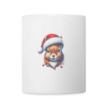 Écureuil de Noël avec chapeau de Noël - Mug blanc - blanc - Devant