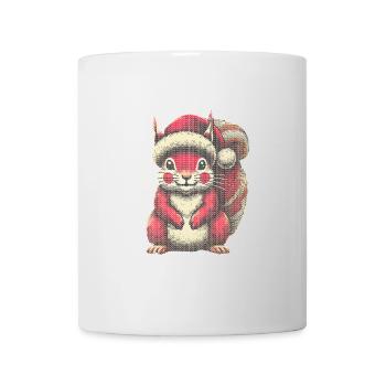 Écureuil de Noël avec chapeau - Mug blanc - blanc - Devant