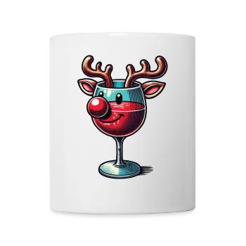 Weihnachtliches Weinglas Rentier Lächeln - Tasse - Weiß - Vorne
