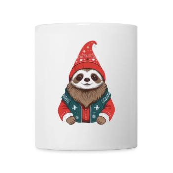 Mignon douillet paresseux de Noël - Mug blanc - blanc - Devant