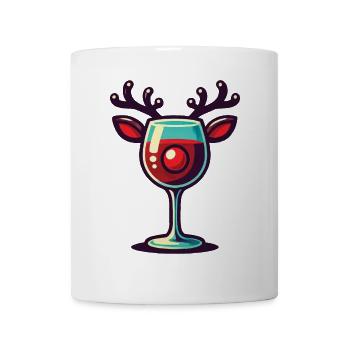 Weihnachtliches Wein mit Rentier Weinglas - Tasse - Weiß - Vorne