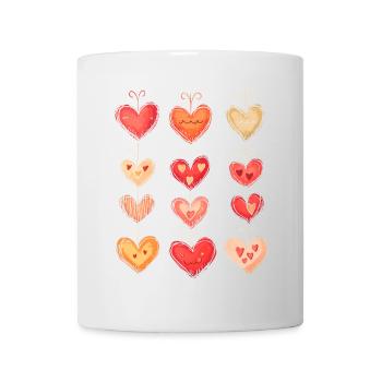Motif Coeur Saint Valentin Motif Coeur Cadeau - Mug blanc - blanc - Devant
