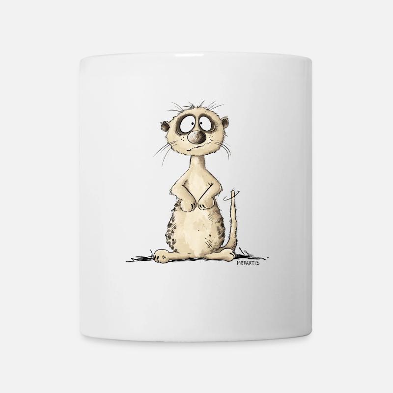 Drolliges Erdmännchen I Wildtiere Tiermotiv - Tasse - Weiß