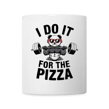 Je le fais pour le bodybuilder Pizza Barbell - Mug blanc - blanc - Devant