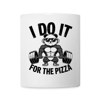 Je le fais pour le bodybuilder Pizza Barbell - Mug blanc - blanc - Devant