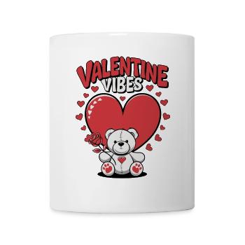 Valentine Vibes für verliebte zu Valentinstag - Tasse - Weiß - Vorne
