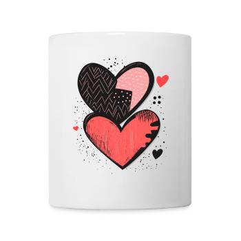 Valentinstag Liebe Herzen Herzmuster Geschenk - Tasse - Weiß - Vorne