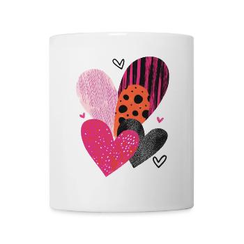 Herzen Liebe Valentinstag Herzmuster Geschenk - Tasse - Weiß - Vorne