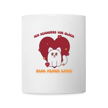 Herzkatze mit Dankbarkeit für dich - Tasse - Weiß - Vorne