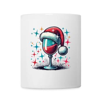 Verre à vin de Noël avec une touche festive - Mug blanc - blanc - Devant