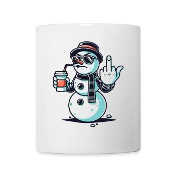 Cool snowman with coffee and attitude - Mug - white - Front
