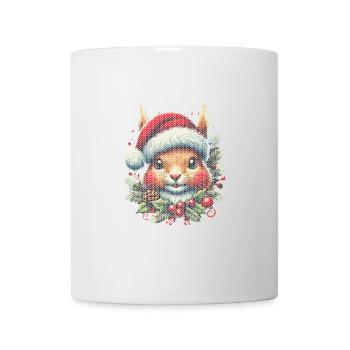 Christmas squirrel with cap - Mug - white - Front