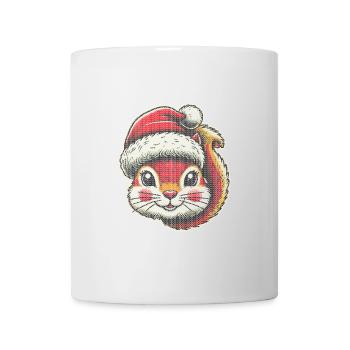 Cute Christmas squirrel with hat - Mug - white - Front
