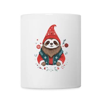 Weihnachtliches Faultier Im Winterwald - Tasse - Weiß - Vorne