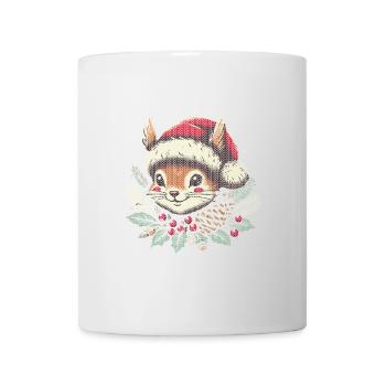 Weihnachtliches Eichhörnchen Strickmuster - Tasse - Weiß - Vorne