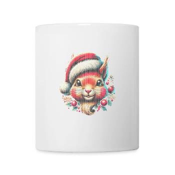 Niedliches Weihnachts-Eichhörnchen Mit Mütze - Tasse - Weiß - Vorne