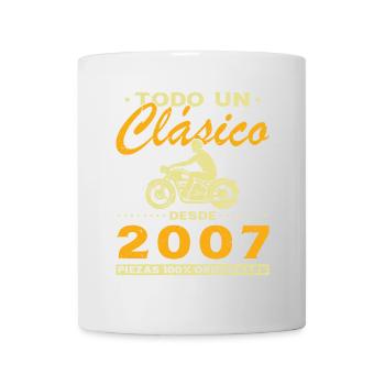 Motard Un classique né en 2007 - Mug blanc - blanc - Devant