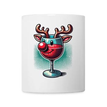 Weinglas Rentier Mit Weihnachtlichem Flair - Tasse - Weiß - Vorne