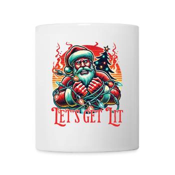 Plaisir de Noël avec le motif Let’s Get Lit - Mug blanc - blanc - Devant