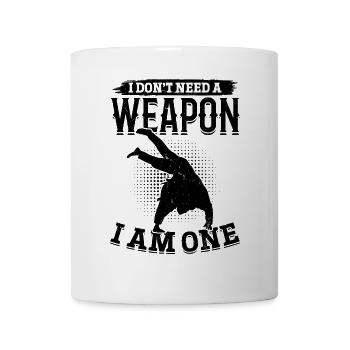 Je n’ai pas besoin d’une arme, j’en suis une - Combattant de judo - Mug blanc - blanc - Devant