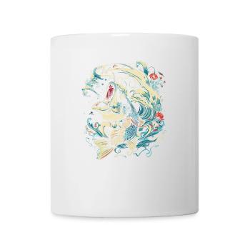 Fischen Cartoon Stil - Tasse - Weiß - Vorne