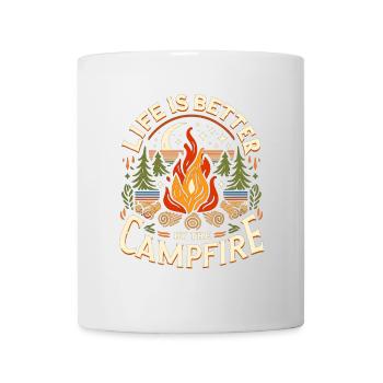 Das Leben ist besser am Lagerfeuer - Tasse - Weiß - Vorne