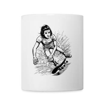 Humorvolles Skateboard-Sturz-T-Shirt Design - Tasse - Weiß - Vorne