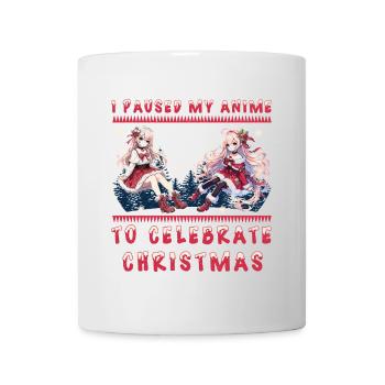 Kawaii Girl Anime Christmas Break to Celebrate - Mug - white - Front