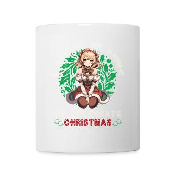 Anime Weihnachten Kawaii Feier - Tasse - Weiß - Vorne
