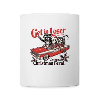 Raton laveur Get In Loser Noël se déchaîne - Mug blanc - blanc - Devant