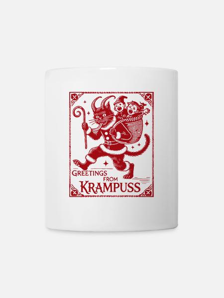 Salutations de Krampus drôle Krampus chats folklore - Mug blanc - blanc