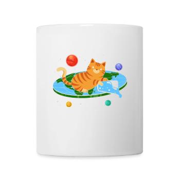 Terre plate ? Chats à proximité ! Drôle de chat - Mug blanc - blanc - Devant