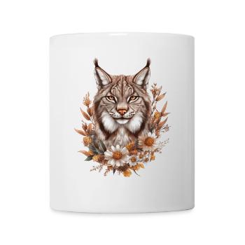Luchs mit Blumen - Tasse - Weiß - Vorne