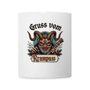 Salutation de la tradition de Noël de la légende de Krampus - Mug blanc - blanc - Devant