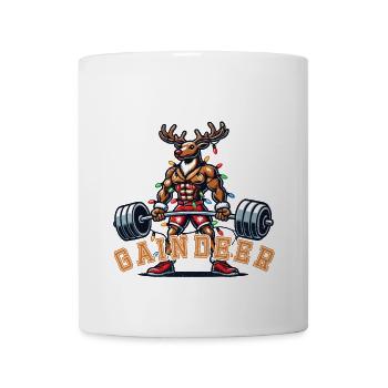 Muscle Reindeer Christmas Fitness Fun Fun - Mug - white - Front