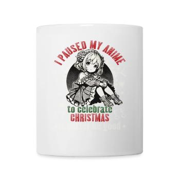 Anime and Christmas humorously connected - Mug - white - Front