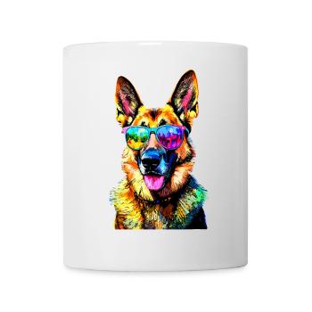 German Shepherd Bright Colors Pop Art Dog Shepherd Dogs - Mug - white - Front