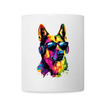 German Shepherd Bright Colors Pop Art Dog Shepherd Dogs - Mug - white - Front