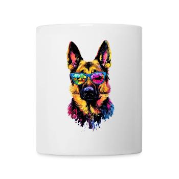 German Shepherd Bright Colors Pop Art Dog Shepherd Dogs - Mug - white - Front