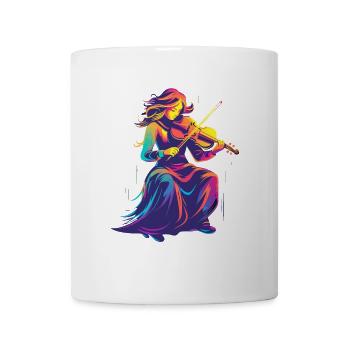 Geigenmädchen Retrowave - Tasse - Weiß - Vorne