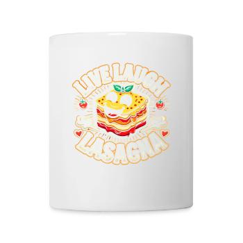 Live-Lach-Lasagne - Tasse - Weiß - Vorne