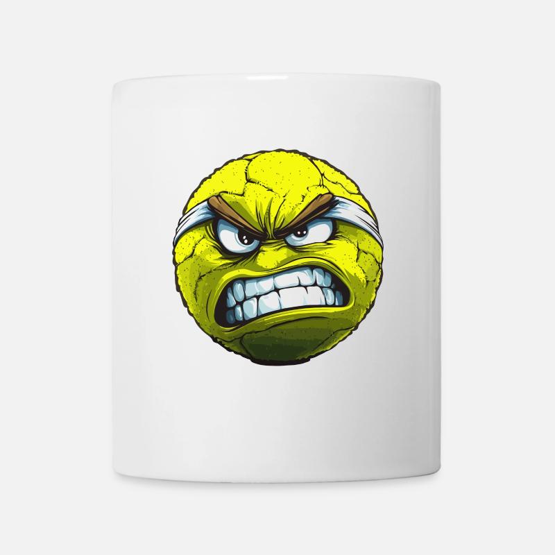 Evil Tennis Ball Cartoon - Mug - white