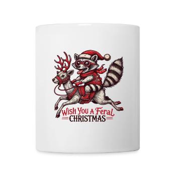 Noël sauvage Balade raton laveur Plaisir des rennes - Mug blanc - blanc - Devant