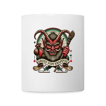 Gruss Vom Krampus Dunkle Weihnachten Folklore - Tasse - Weiß - Vorne