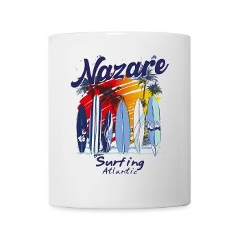 Nazaré, Portugal, Surfeur de l’Atlantique, Surf - Mug blanc - blanc - Devant