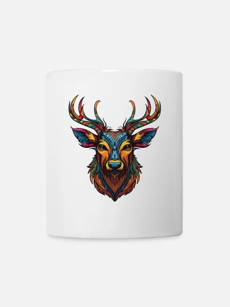 Hirsch Portrait - Tasse - Weiß