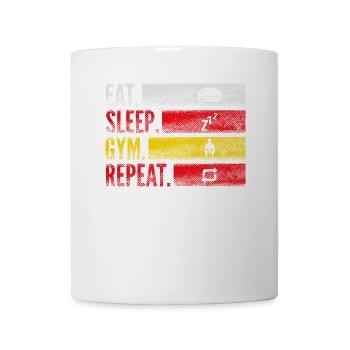 Eat Sleep Gym Repeat pour les sports de fitness - Mug blanc - blanc - Devant