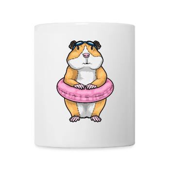 Natation de hamsters dans l’anneau d’été - Mug blanc - blanc - Devant
