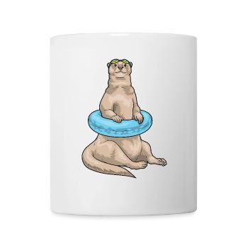 Otter Schwimmen Schwimmring Sommer - Tasse - Weiß - Vorne