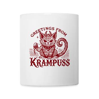 Salutations de Krampus chaton drôle Krampus - Mug blanc - blanc - Devant